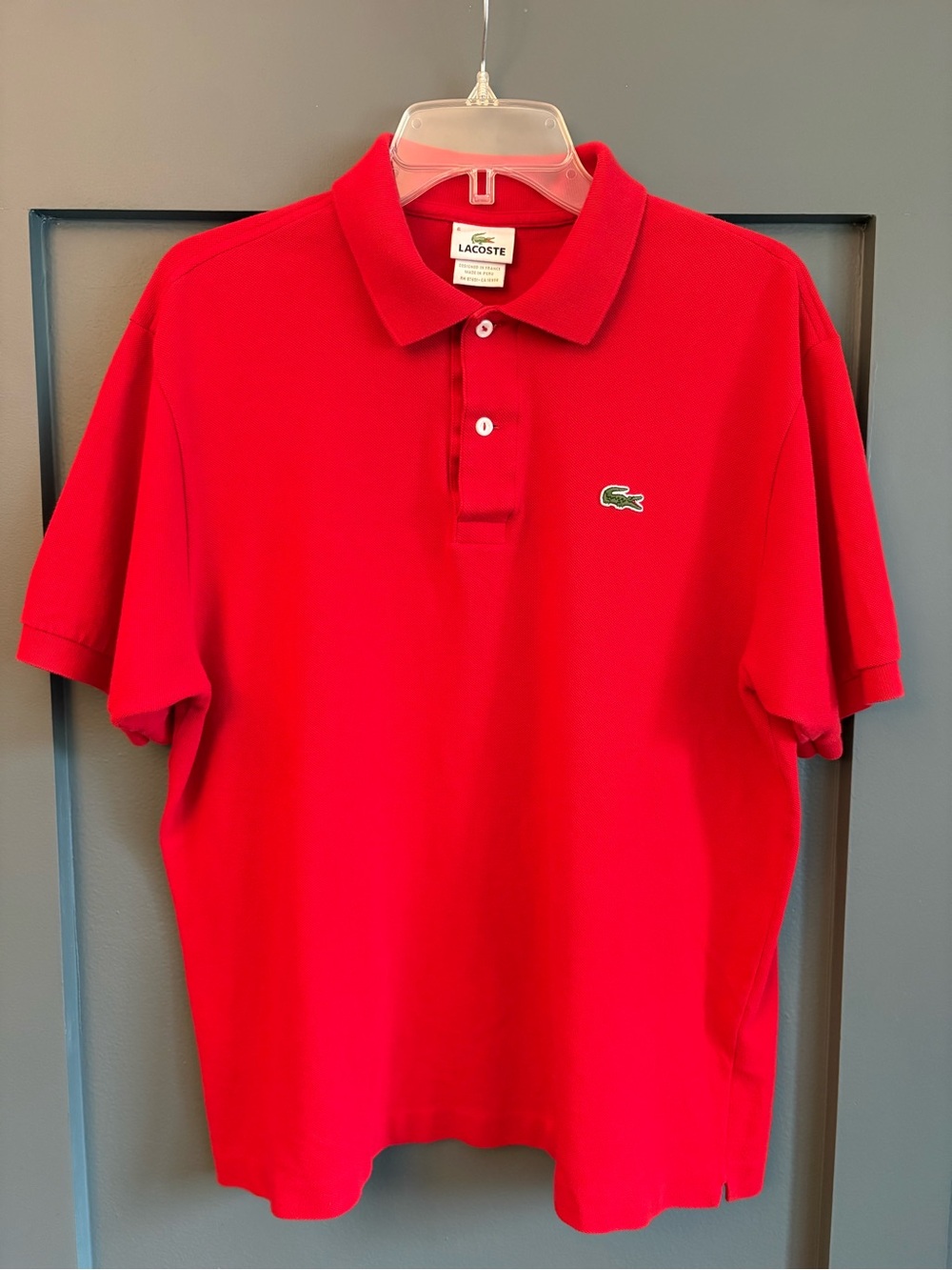 Lacoste Polo Men’s Size 6 Red 100% Cotton